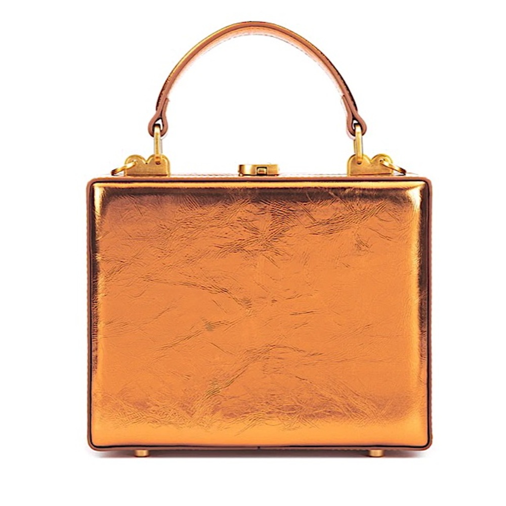 NEW - Kendrick Trunk by Brandon Blackwood - Metallic Orange Cracked Leather